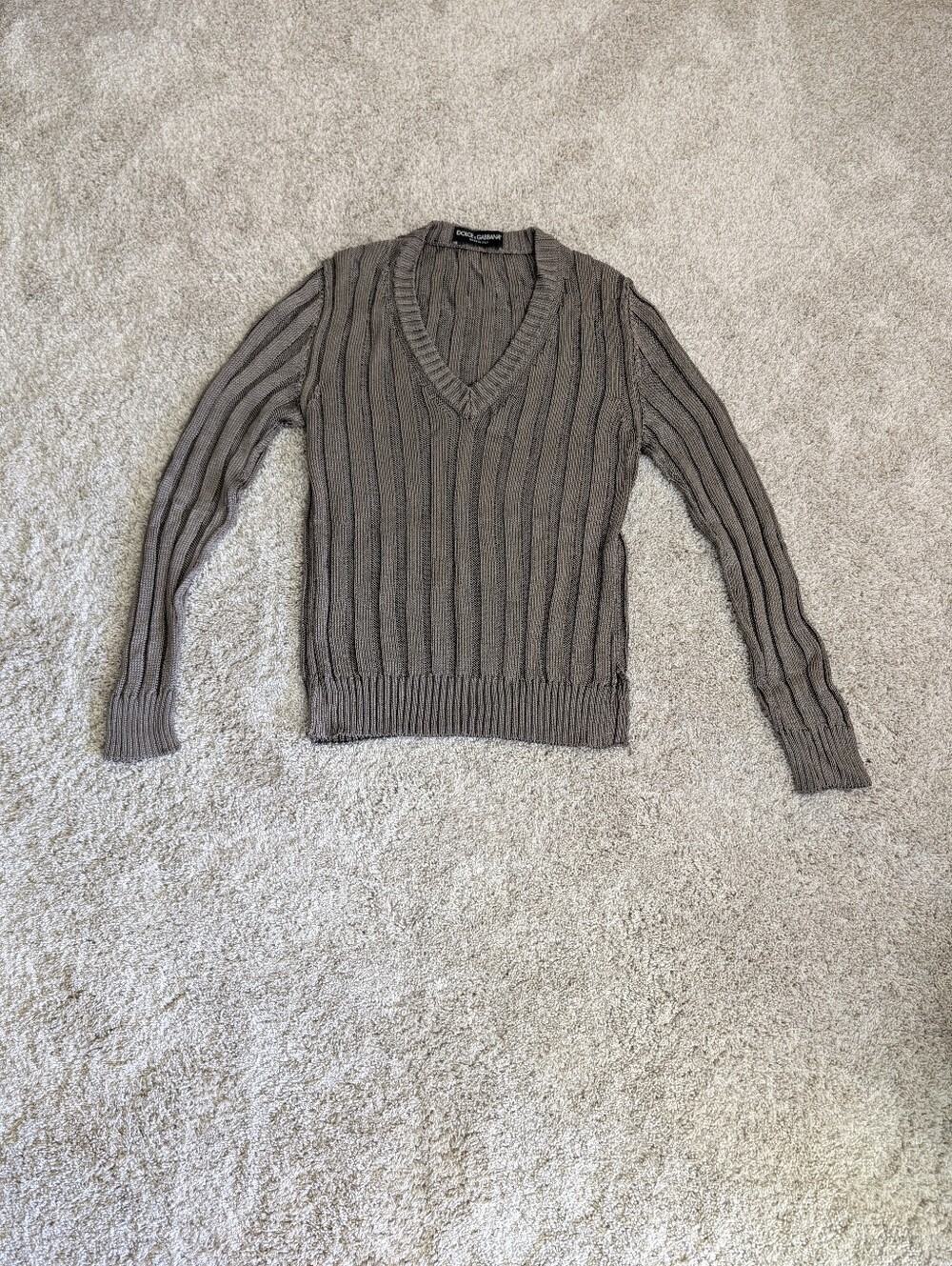 Dolce & Gabbana Graphite V-Neck Sweater - Medium